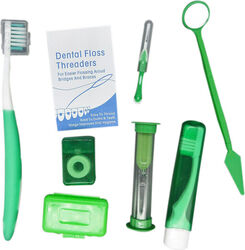 Kit Igiena Orală Generic Curățare Dinți Și Limba 8 Piese Verde Îndepărtare Placa Bacteriana Igiena Orală Completa 8 buc