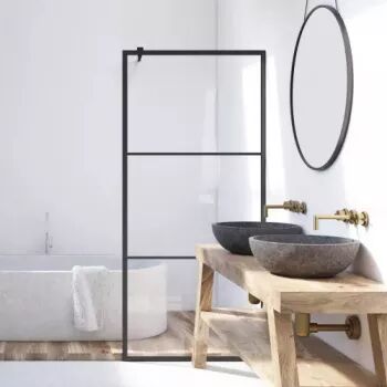 Paravan dus walk-in Aqua Class Black Vintage negru 120x195 cm sticlă clara securizată