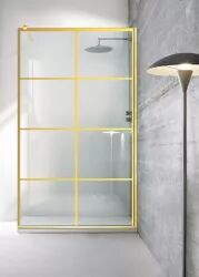 Paravan dus walk-in Aqua Class Gold model Mode auriu 80x195 cm sticlă clara securizată