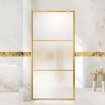 Paravan dus walk-in Aqua Roy Gold Vintage auriu 70x195 cm sticlă 8 mm mata securizată anticalcar
