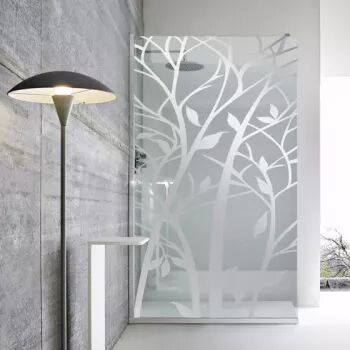 Paravan dus walk-in Aqua Roy INOX model Wood incolor 90x195 cm sticlă 8 mm clara securizată anticalcar