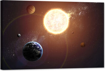 Tablou luminos in întuneric GlowforHome Sistemul solar care arată planetele 60 cm x 40 cm