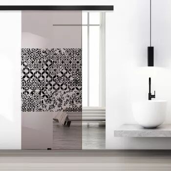 Ușă culisanta Boss &reg Black model Verona negru 60x215 cm sticlă 8 mm bronz securizată glisantă in ambele direcții
