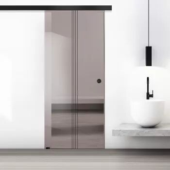 Ușă glisantă Boss Black model Casa negru 215x60 cm sticlă bronz 8 mm culisanta in ambele direcții