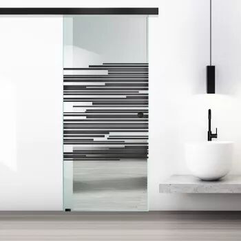 Ușă glisantă Boss Black model Speed negru 215x60 cm sticlă clara 8 mm culisanta in ambele direcții