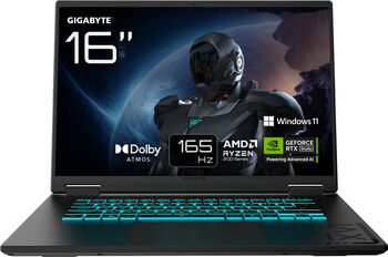Laptop GigaByte GAMING A16 3WHK3DE894SH (negru, AMD Ryzen 7 260, NVIDIA GeForce RTX 5070, 16 GB DDR5, 1 TB (1 TB SSD), Windows 11 Home) - Layout Germania