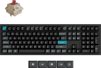 Tastatura Keychron Q6 Ultra 8K neagră, cu layout DE, Keychron Silk POM Red, hot-swap, carcasa din aluminiu, RGB