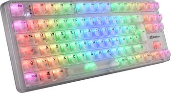 Tastatura Sharkoon Crystal Shark (albă, cu dispunere DE, KTT)