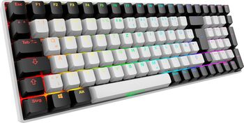 Tastatura Sharkoon SKILLER SGK50 S2 (albă, cu layout DE, Gateron Yellow)