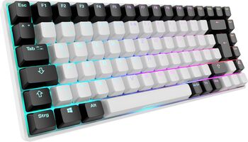 Tastatura Sharkoon SKILLER SGK50 S3 (albă, cu layout DE, Gateron Red)