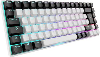 Tastatura Sharkoon SKILLER SGK50 S3 albă, cu layout românesc, comutatoare Gateron Yellow