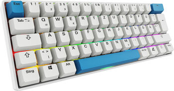 Tastatura Sharkoon SKILLER SGK50 S4 Gen2 PBT (albă, dispunere DE, Gateron G Pro 3.0 Yellow)