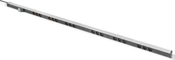 Unelte prelungitor Digitus cu profil din aluminiu, 18 prize, protecție la supracurent 16A tip C, cablu de 2 metri