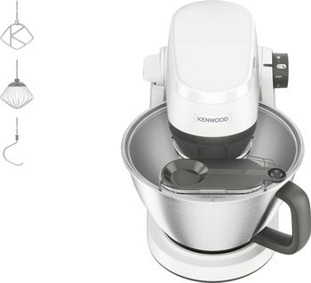Aparat de bucătărie Kenwood Multi-Tasker KHC30.000WH (gri/alb, 1000 wați, vas de 4.3 litri cu mâner)
