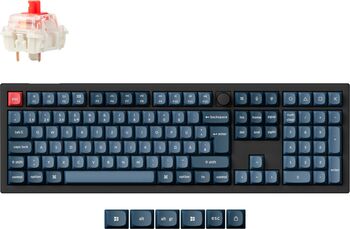 Tastatura Keychron V6 Max (negru/albastru-gri, DE, Gateron Jupiter Red, hot-swap, RGB)
