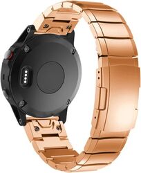 Curea ceas Smartwatch Garmin Fenix 7 / 6 / 5 Plus / 5 22 mm Oțel inoxidabil iUni Rose Gold Link Bracelet