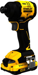 Unelte Stanley cheie cu impact fără fir (SFMCF811D1T-QW), 18 volti (negru/galben, baterie Li-ion 2.0 Ah, husa Pro-Stack)