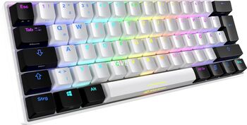 Tastatura Sharkoon SKILLER SGK50 S4 albă/neagra, cu switch-uri Kailh Red
