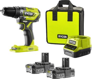 Unelte bormasina cu acumulator Ryobi R18PD5-220S, 18 volti (verde/negru, 2 x baterii Li-ion 2.0Ah)