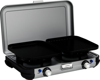 Cuptor mic Camping Kitchen 2 Grill Go Caravan, 30 mbar (gri/negru, 2x 2kW, versiune 2025)