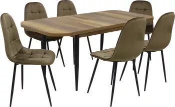 Set masă extensibilă Viena Nuc cu 6 Scaune Gya Maro