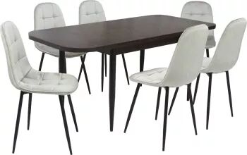 Set masă extensibilă Viena Wenge cu 6 Scaune Gya Gri