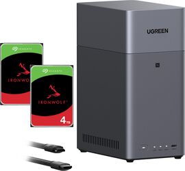 Server NAS Ugreen DH2300 Bundle cu 2x Seagate IronWolf NAS 4 TB CMR (negru)