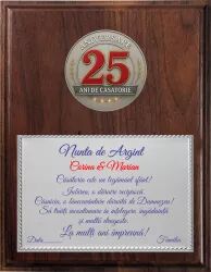 Placheta Cadou Nunta de Argint
