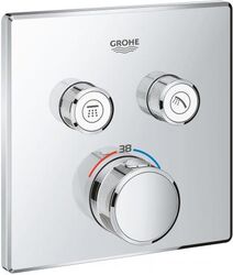 Unitate de control cu termostat Grohe Grohtherm SmartControl pentru instalare încastrată cu 2 ieșiri 29124000