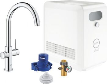 Baterie bucătărie cu funcție de filtrare apa Grohe Blue Professional Pipa tip C Kit supersteel 31323DC2