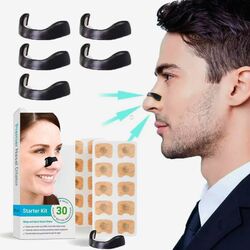 Dilatator nazal mangnetic NeoHGS 4 benzi dilatator nazal de marimi diferite cu clips magnetic aplicator 30 plasturi magnetici nas congestie imbunatatire respiratie deviatie de sept Ne
