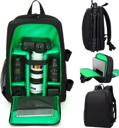 Rucsac camera Foto VisionHub® Pentru Camere Profesionale DSLR - Mirrorless Camera Sport Drona Suport Trepied obiective si accesorii Laptop Husa impermeabila 30cm x 45cm Negru V