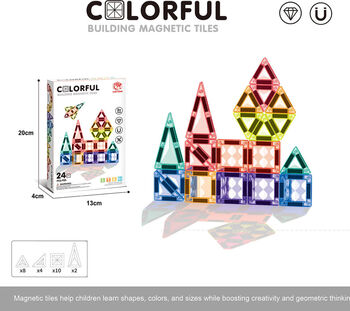 Constructor Magnetic pentru Copii 24 Piese