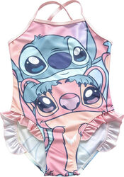 Costum de Baie Intreg pentru Copii Stitch Roz 5-12 Ani set 5 buc.