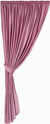Draperie din catifea roz cu rejansă uni opacă 140x250