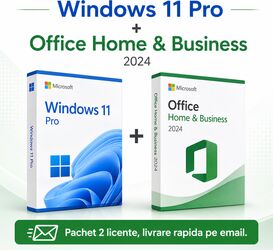 Pachet Microsoft Windows 11 Pro + Office Home and Business 2024 &ndash licențe permanente