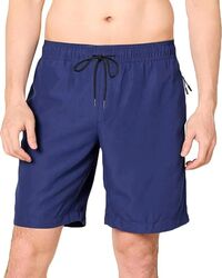 Sort de Baie albastru Barbati cu Buzunare cu Fermoar &ndash Uscare Rapida Talie Elastica cu Snur Captuseala Mesh 3XL