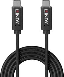 Cablu Lindy 8m USB C to C, lățime de banda suportată 10Gbps, PD 5A/20V (100W), Maximum Resolution UHD 8K 7680x4320@60Hz with DSC including 4K 4096x2160@120Hz, negru