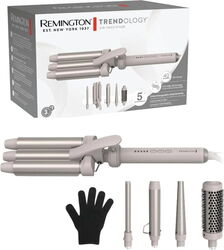 Ondulator Remington Ondulator 5 in 1 ceramic, temperatura maximă 210C, accesorii interschimbabile, Alb