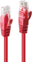 Cablu de rețea Lindy 2m Cat.6 U/UTP, conector A RJ45 Male conector B RJ45 Male, lățime de banda suportată 250MHz, roșu