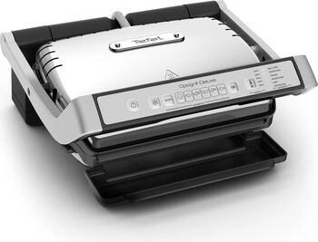 Gratar electric TEFAL GC707D Optigrill Deluxe, 2000 W, 5 trepte de temperatura, argintiu