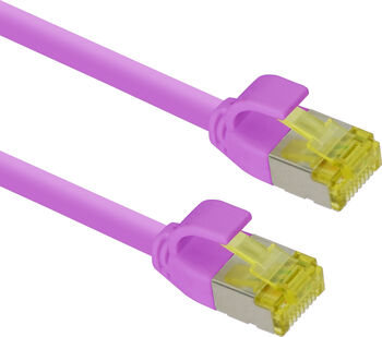 Cablu twisted pair KAT 7 helos, cablu patch ultrasubtire magenta, 5m, AWG28/7, fără halogen