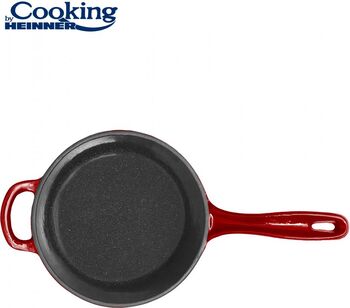 Tigaie FONTA EMAILATĂ + CAPAC 19 X 9 CM, 1.8 L, RED LINE, COOKING BY Heinner