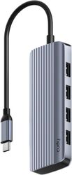 Cudy 6-IN-1 USB-C Hub, Aluminium housing, 1 USB-C 3.0 5Gbps male connecter with 20cm cable, 1x 4K@30Hz HDMI Port, 1x 100W USB-C port for PD Charging, 4x USB-A 5Gbps Data Ports, compatible wi