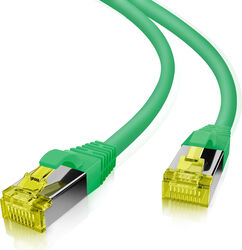 Cablu twisted pair CAT 6 helos, verde, 30m, cu conectori RJ45 și ecranare FTP