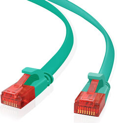 Cablu twisted pair Cat 6 Ultraplat Verde, 7,5m