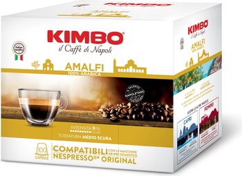 Cafea Kimbo Amalfi - Capsule pentru Sistem Nespresso, 100 buc a 5,4g