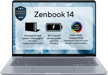 Ultrabook Asus ZenBook UX3480QA, 14" WUXGA OLED 300nits, Snapdragon X X1 26 100, RAM 16GB, SSD 512GB, Windows 11 Pro, Arctic Blue - imagine 1