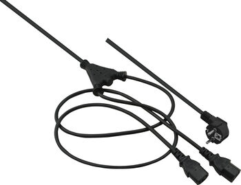 Sursa helos Cablu Y cu mufa de protecție la două mufe C13, negru, 2,0m
