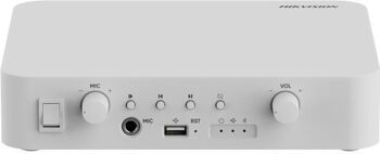 Network Amplifier Hikvision DS-QAE1A40G1-VB, intrări audio USB/Bluetooth/MIC/RCA, suporta schedule/live/emergency broadcast, alarm linkage, TTS, protocol IPv4, HTTP, HTTPS , SSL/TLS , DNS, N